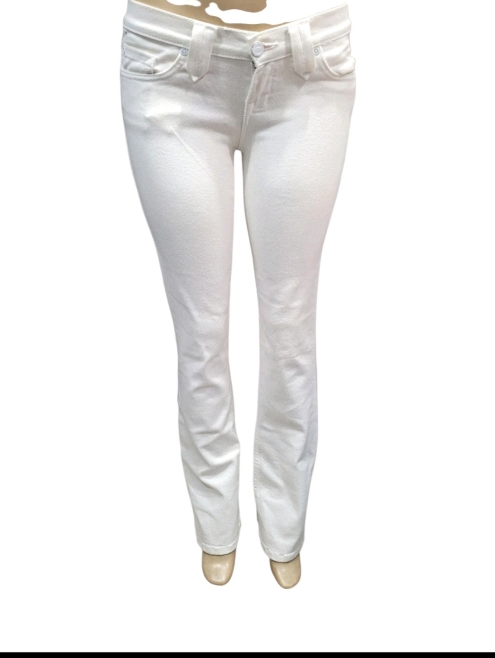 Cello Jeans Women Size 26 White Bootcut Flare Stretch Low Rise Denim Pants 11103